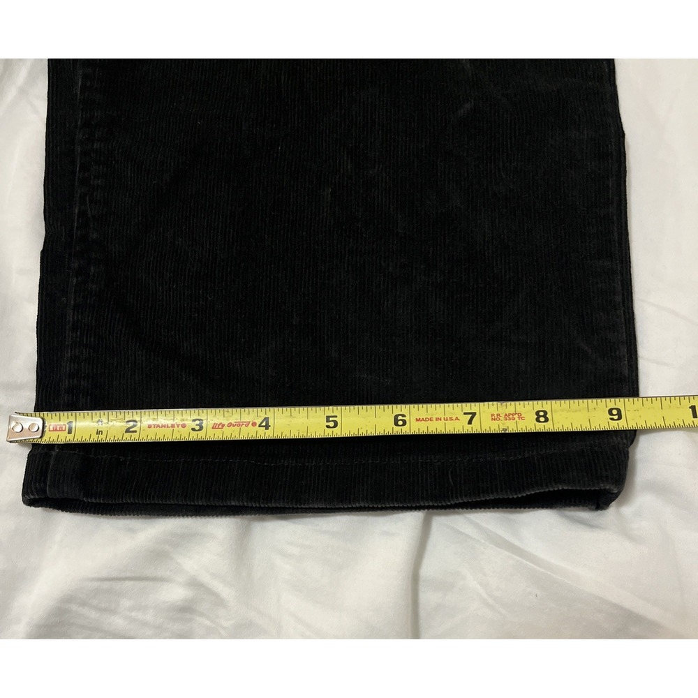 Eddie Bauer Corduroy Pants Jeans Womens 14 Black Mid Rise Wide Leg Bootcut Work - Picture 9 of 9